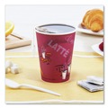 Cups | SOLO 412SIN-0041 12 oz. Paper Hot Drink Cups in Bistro Design - Maroon (50/Pack) image number 9