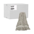 Mop Heads | Boardwalk BWK4032C No. 32 Loop Web/Tailband Value Standard Cotton Mop Head - White (12/Carton) image number 0