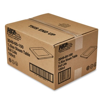 RESTAURANT EQUIPMENT | Handi-Foil 204930 12.27 in. x 10.44 in. 30 Gauge Steam Pan Foil Lids Fits Half-Size Pan (100/Carton)