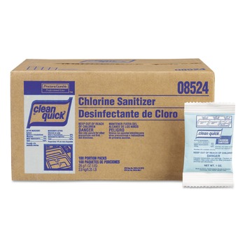 GLASSWARE CLEANERS | Clean Quick 02584 1 oz. Packet Powdered Chlorine-Based Sanitizer (100/Carton)