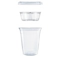 Cups | Dart PF35C1CP 12 oz. Plastic PET Grab n Go Kit Combo with Insert - Clear (500/Carton) image number 1