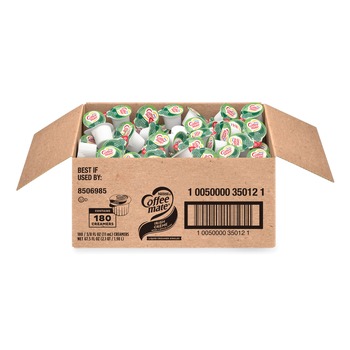 CREAMERS | Coffee-Mate 08506985 0.38 oz Mini Cups Bulk Liquid Coffee Creamer - Irish Cream (180/Carton)