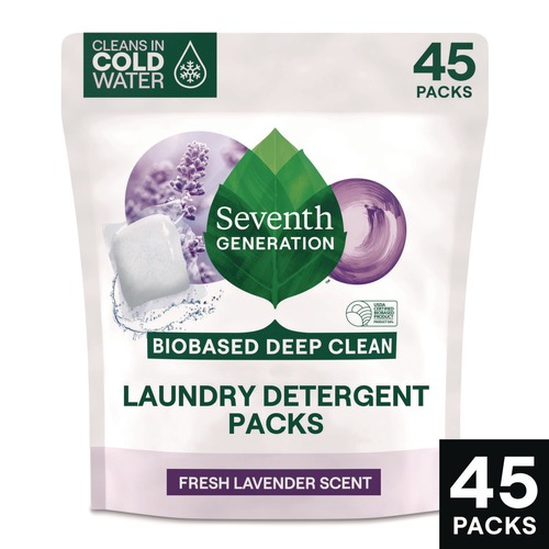 Laundry Detergents | Seventh Generation 62692700 Natural Laundry Detergent Powder Packs - Lavender Scent (8/Carton) image number 0