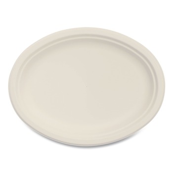 TABLETOP | Dart 10FBRPLR1 10 in. Diameter Compostable Molded Fiber Platter Dinnerware - Natural (500/Carton)