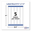 Perforated Roll & Hand Towels | Avery 22845 9.75 in. x 1.25 in. Water-Resistant Wraparound Labels with Sure Feed - White (40/Pack) image number 1