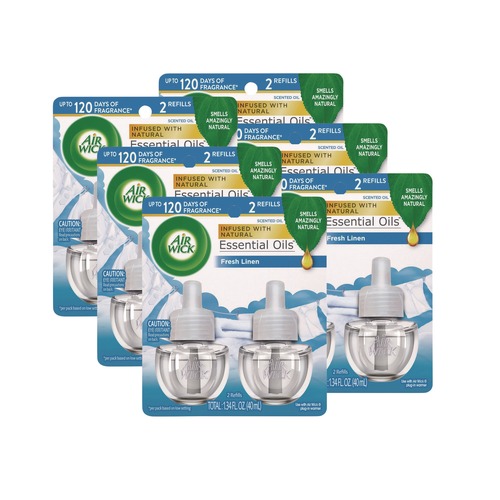 Metered Dispenser Refills | Air Wick 62338-82291 0.67 oz. Scented Oil Twin Refill - Fresh Linen (6/Carton) image number 0