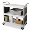 Perforated Roll & Hand Towels | Rubbermaid Commercial FG335100GRAY 7.13-Gallon 21.5 in. x 17.13 in. x 7 in. Bus/Utility Box - Gray image number 3