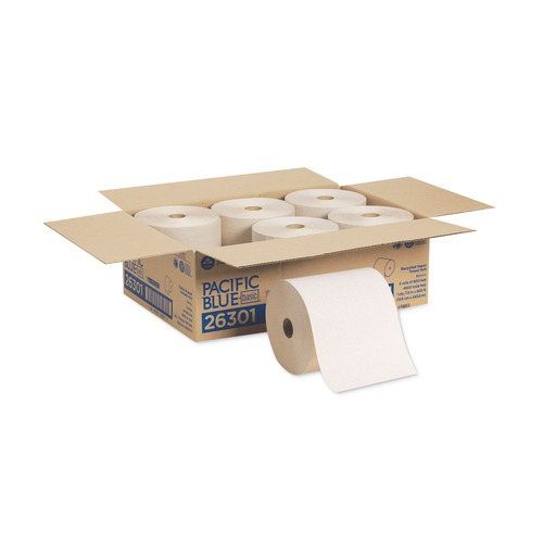 Perforated Roll & Hand Towels | Georgia Pacific Professional 26301 7.78 in. x 800 ft. 1-Ply Pacific Blue Basic Paper Towels - Brown (6 Rolls/Carton) image number 0