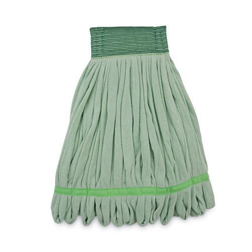 Mop Heads | Boardwalk BWKMWTMG Microfiber Looped-End Wet Mop Head - Medium, Green image number 0