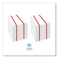 Cleaning Cloths & Wipes | Boardwalk 3282 1-Ply 12 in. x 21 in. Antimicrobial Foodservice Wipers - Red/White (150/Carton) image number 2