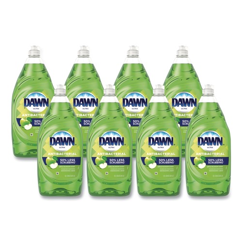 Dishwashing Detergents | Dawn 01134 38 oz. Bottle Ultra Antibacterial Dishwashing Liquid - Apple Blossom Scent (8/Carton) image number 0
