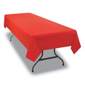 Table Covers & Skirts | Tablemate 549RD Heavyweight Plastic 54 in. x 108 in. Table Set Rectangular Table Cover - Red (6/Pack) image number 6