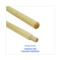 Handles & Braces | Boardwalk BWK137 Heavy-Duty Threaded End Lacquered Hardwood 1.13 in. Diameter x 60 in. Broom Handle - Natural image number 3