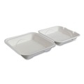 Food Containers & Lids | Eco-Products EP-HC91NFA Vanguard 9 in. x 9 in. x 3 in. 1-Compartment Renewable and Compostable Sugarcane Clamshells - White (200/Carton) image number 4