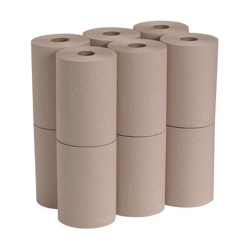 Perforated Roll & Hand Towels | Georgia Pacific Professional 26401 7.88 in. x 350 ft. 1-Ply Pacific Blue Basic Paper Towels - Brown (12 Rolls/Carton) image number 0
