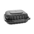 Food Containers & Lids | Pactiv Corp. YCNB08010000 8.31 in. x 8.35 in. x 3.1 in. EarthChoice SmartLock Microwavable MFPP Plastic Hinged Lid Container - Black (200/Carton) image number 0