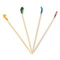 Straws/Stems/Sticks | AmerCareRoyal R812B 4 in. Bamboo Cellophane-Frill Wood Picks - Assorted (10000/Carton) image number 0