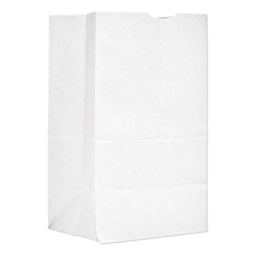 Grocery Bags | Ross & Wallace Paper Products 120321500PK/BL 8.13 in. x 5.88 in. x 12.5 in. #20 Squat Size Grocery Paper Bags - White (500/Bundle) image number 0