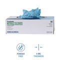 Janitorial Disposable & Single Use Gloves | Boardwalk 382MBXA 5 mil. Disposable Examination Nitrile Gloves - Medium Blue (100/Box) image number 4
