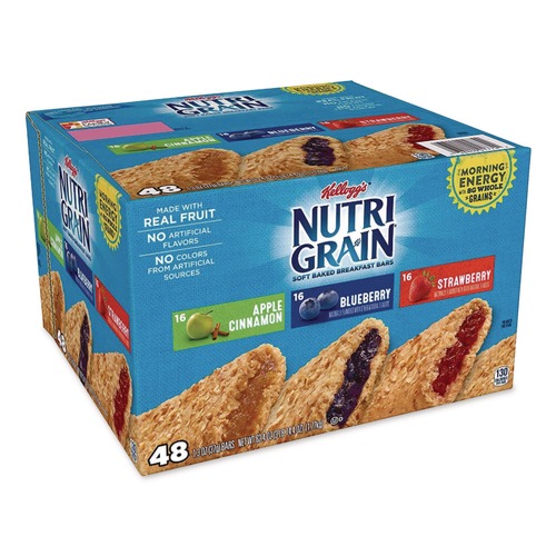 Meals & Snack Bars | Kellogg's KEE05872 1.3 oz. Bar Nutri-Grain Soft Baked Breakfast Bars - Asstd: Apple, Blueberry, Strawberry (48/Carton) image number 0
