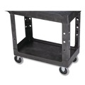 Carts | Rubbermaid Commercial FG450088BLA 17.13 in. x 38.5 in. x 38.88 in. 500 lbs. Capacity 2 Lipped Shelves Heavy-Duty Plastic Utility Cart - Black image number 3