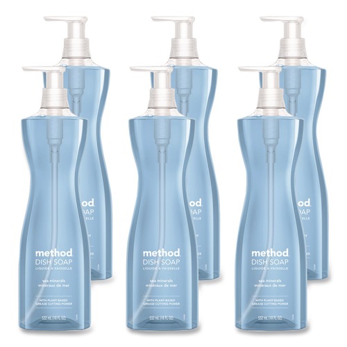 Dishwashing Detergents | Method 318972 18 oz Dish Soap Pump - Sea Minerals Scent (6/Carton) image number 0