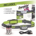 Office Flashlights | Energizer ENY38A42P Rechargeable Lithium-Ion Pro Series Multi-Color Hybrid Headlamp with 4 AAA Batteries - Gray/Green image number 3