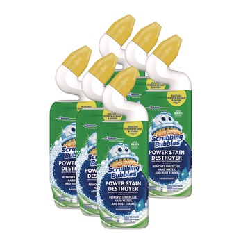 TOILET BOWL CLEANERS | Scrubbing Bubbles 309110 24 oz Power Stain Destroyer Toilet Bowl Disinfectant - Rainshower Scent (6/Carton)
