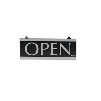 BUSINESS AND ERASABLE SURFACE SIGNAGE | Headline Sign 4246 13 x 5 Century Series Reversible Open/Closed Sign with Suction Mount - Black