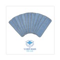 Mop Heads | Boardwalk BWKMFM185BCFDZ 18 in. x 5 in. Hook and Loop Back Split Microfiber Mop Head - Blue (1 Dozen) image number 5