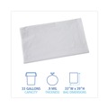 Low-Density Trash Bags | Boardwalk H6639TWK 33 in. x 39 in. 33 gal. 0.9 mil Linear Low Density Industrial Can Liners - White (100/Carton) image number 1