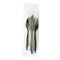 Cutlery Kits | Boardwalk BWKCOMBO6KIT 6-Piece Fork/Knife/Napkin/Pepper/Salt/Spoon Cutlery Kit - Black (250/Carton) image number 1