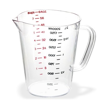 MEASURING CUPS AND SPOONS | Carlisle 4314407 0.5 gal. Commercial Plastic Measuring Cup - Clear