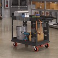 Carts | Suncast Commercial PUCHD2645 26.5 in. x 48.78 in. x 34.81 in. 2 Shelves 6 Bins Plastic Heavy Duty Plus Utility Cart - Black image number 1