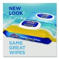 Cleaning Cloths & Wipes | Clorox 31404 8 in. x 7 in. 1-Ply Easy Pull Pack Disinfecting Wipes - Lemon Scent White (6 Boxes/Carton) image number 2