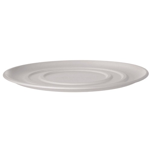Food Containers & Lids | Eco-Products EP-SCPTR14 WorldView 14 in. x 14 in. x 0.2 in. Sugarcane Pizza Tray - White (50/Carton) image number 0