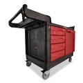 Carts | Rubbermaid Commercial FG453388BLA TradeMaster 750 lbs. Capacity 26.25 in. x 49 in. x 38 in. 1-Shelf Cart - Black image number 2