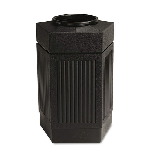 Indoor Waste Receptacles | Safco 9485BL 30 Gallon Polyethylene Canmeleon Indoor/Outdoor Pentagon Receptacle - Black image number 0