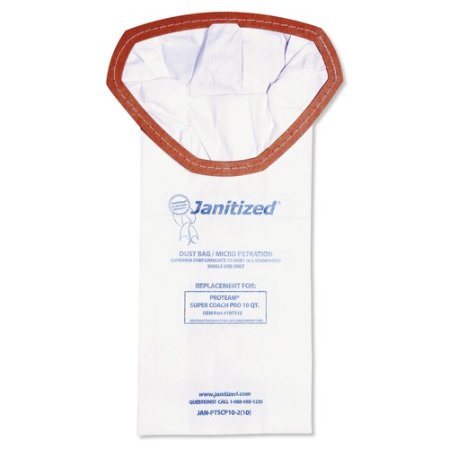 Vacuum Accessories | Janitized JAN-PTSCP10-2(10) Vacuum Filter Bags Designed to Fit ProTeam Super Coach Pro 10 (100/Carton) image number 0