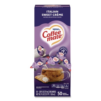 Coffee-Mate 12220663 0.38 oz Mini Liquid Coffee Creamer Cups - Italian Sweet Cream (50/Box)