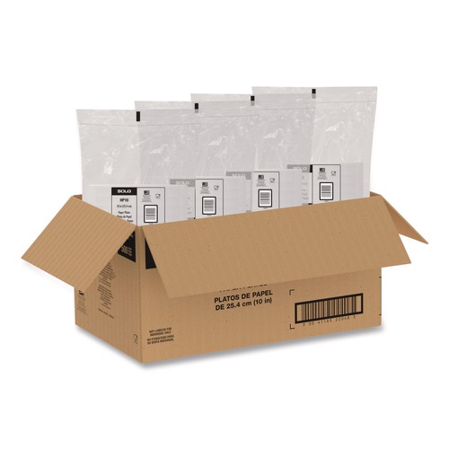 Perforated Roll & Hand Towels | SOLO HP10W Compostable Paper Dinnerware ProPlanet Seal Plate 10-in dia White (500/Carton) image number 0