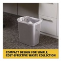 Indoor Waste Receptacles | Rubbermaid Commercial FG295600GRAY 7-Gallon Rectangular Deskside Wastebasket - Gray image number 3