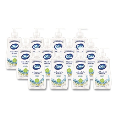 Hand Soaps | Dial 17000 20940 11 oz. Antibacterial Liquid Hand Soap - White Tea Scent (12/Carton) image number 0