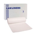 Low-Density Trash Bags | Boardwalk H7658MWKR01 55 Gallon 0.63 mil 38 in. x 58 in. Repro Low-Density Can Liners - White (10 Rolls/Carton,10 Bags/Roll) image number 1