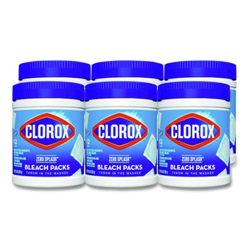 Clorox 31371 Zero Splash Bleach Packs - Regular (6 Canisters/Carton)