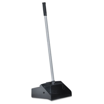 Boardwalk 528101 34 in. Plastic/Aluminum Handle 11-3/4 in. Wide Lobby Dust Pan - Black/Silver
