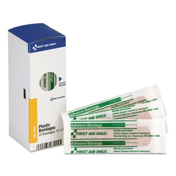 First Aid Only FAE-3004 0.75 in. x 3 in. SmartCompliance Plastic Bandages (25/Box)