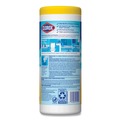 Cleaning Cloths & Wipes | Clorox 01594 7 in. x 8 in. 1-Ply Disinfecting Wipes - Crisp Lemon, White (35/Canister) image number 2