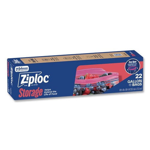 Resealable Bags | Ziploc 383231 9.6 in. x 12.1 in. Double Zipper Storage Bags - Clear (12/Carton) image number 0