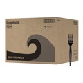 Disposable Forks | Boardwalk BWKFORKHWBLA Heavyweight Polystyrene Plastic Fork Cutlery - Black (1000/Carton) image number 0